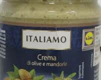Richiamo per Crema di olive e mandorle commercializzato da Lidl